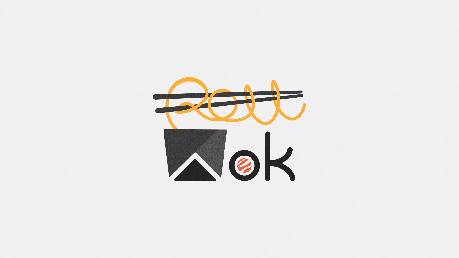 Разработка логотипа суши-бара «Roll Wok Club» в Мурманске